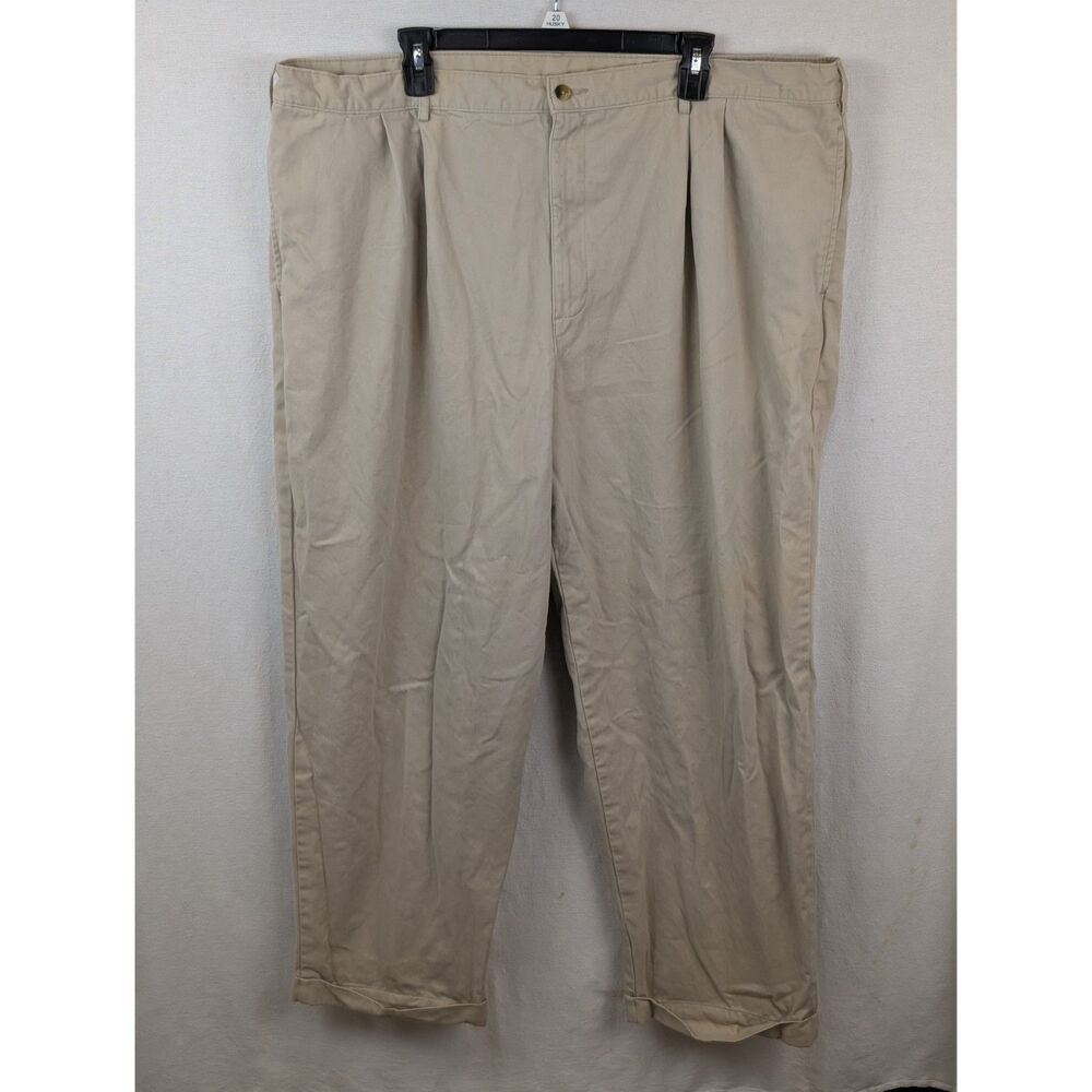 L.L. Bean Double L Natural Fit Cuffed Khaki Pants Men's Size 44x32